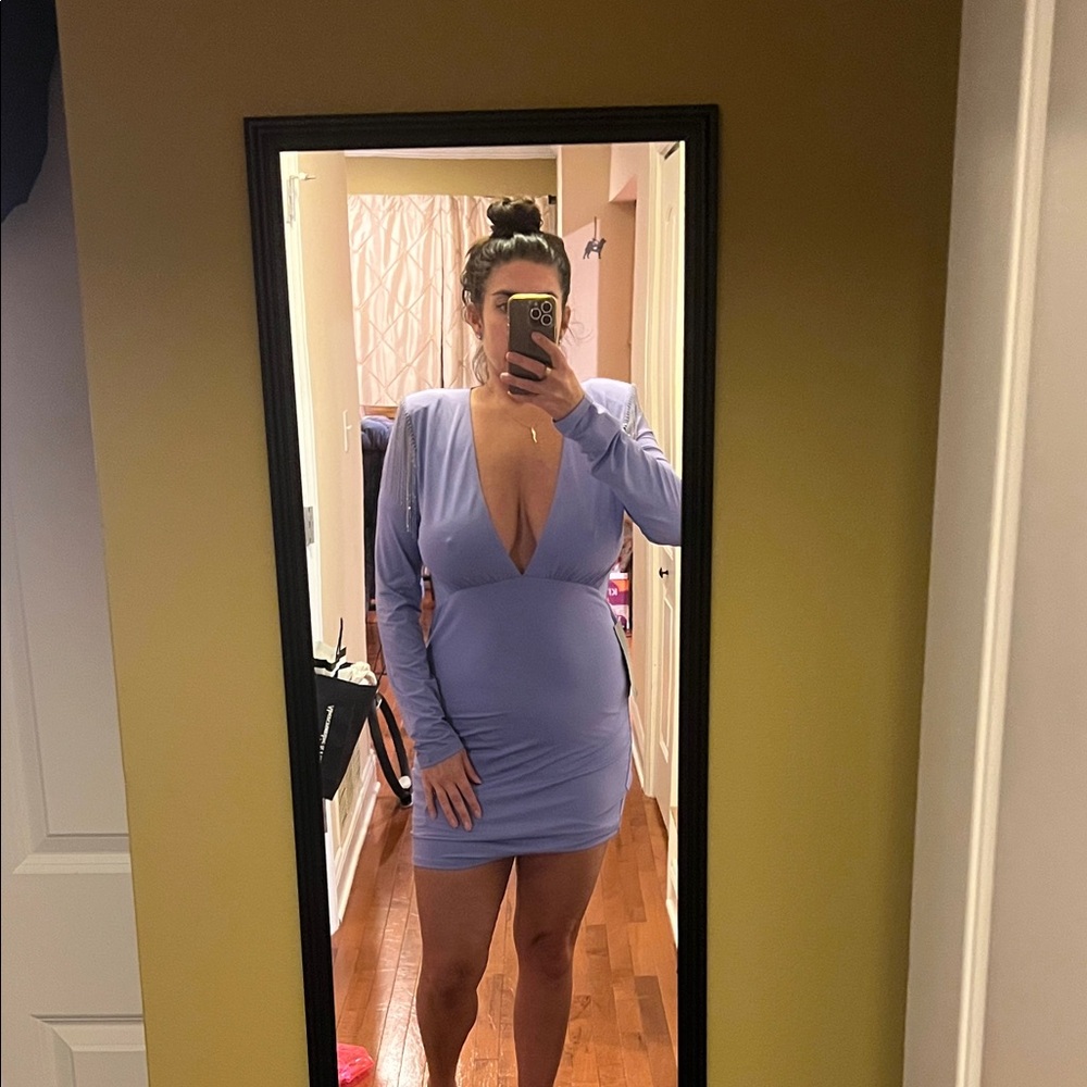 bebe Lavender Long Sleeve Dress